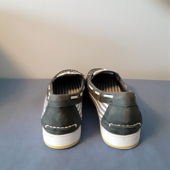 Lands' End Women's Gray and Striped Dockside Loafers Size; 8B - Picture 6 of 8